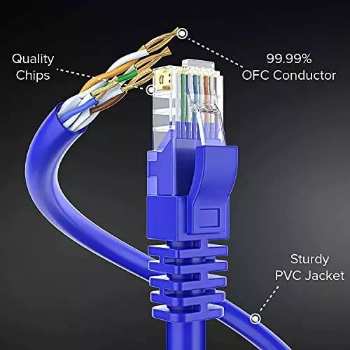 PremiumAV Cat6 LAN Cable 305 m  for Internet, Modem, Router, Server, Switch, CCTV Blue