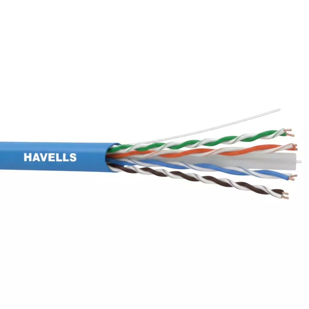 Havells Computer LAN Cable UTP CAT 6-24 AWG 305 m Length Blue with Star Separator, WHLJDSBRCAT6