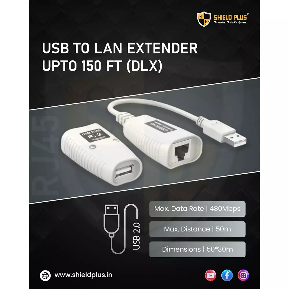 shield-plus-dlx-usb-to-lan-extender-abs-plastic-50-m-extension-distance-white-sp-150ft-pack-of-10-pcs