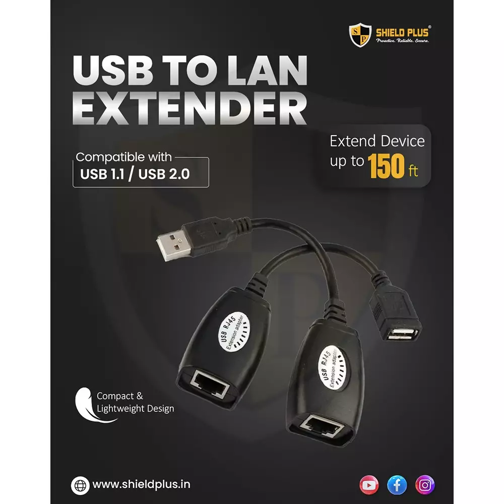 shield-plus-eco-usb-to-lan-extender-abs-plastic-45-m-150-ft-extension-distance-black-pack-of-100-kit