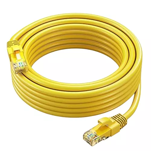FEDUS Cat6A Twisted 4 Pair Patch Ethernet Cable ‎Yellow 50 m