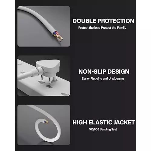 FEDUS 3 Pin AC Laptop Power Cable White 3 m