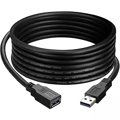 FEDUS 2.0 USB Extension Cable Male to Female Black 1 m