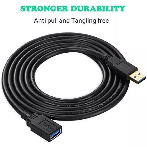 FEDUS 2.0 USB Extension Cable Male to Female Black 1 m