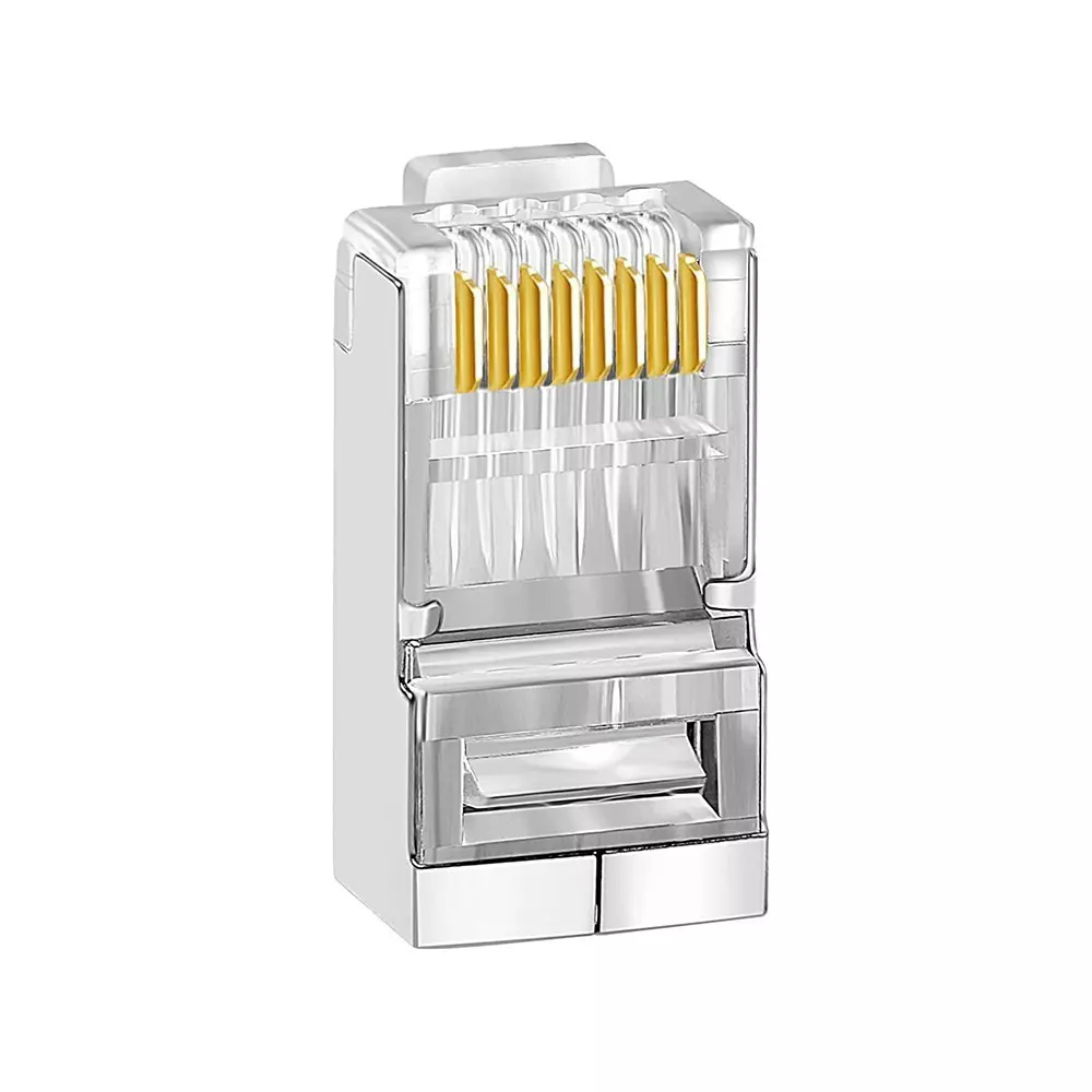 FEDUS RJ45 STP Connector Cat5, Cat5E, Cat6, Shielded Male-to-Male (Pack of 120 Pcs)