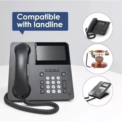 FEDUS 4P4C Spring Telephone Handset Cable Black 2 m (Pack of 5 Pcs)