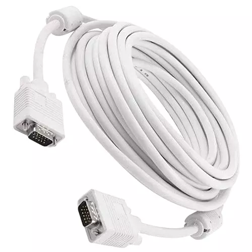 LOTA VGA Cable Male to Male PVC White 3D Supported 10 m, ‎MST-781-LT