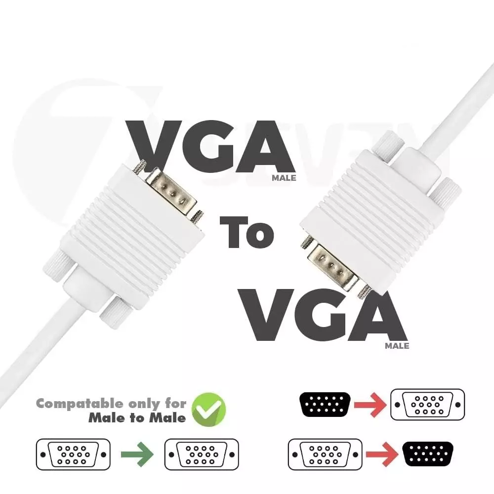 LOTA VGA Cable Male to Male PVC White 3D Supported 10 m, ‎MST-781-LT