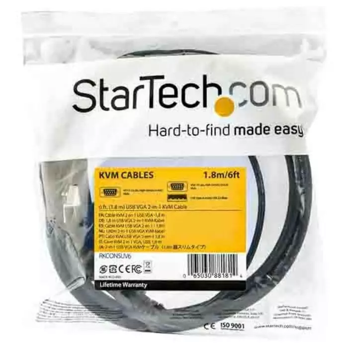 StarTech.com Male VGA to Male USB A VGA KVM Cable 3m, RKCONSUV10