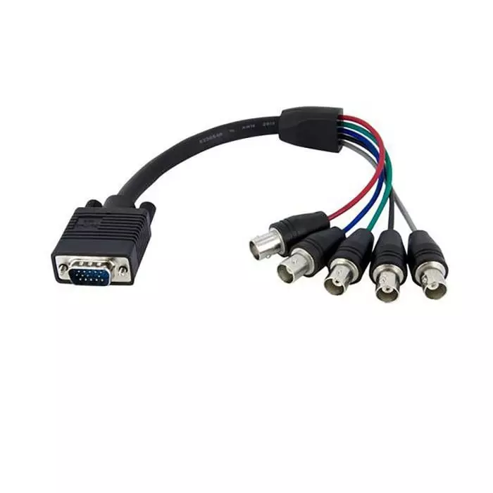 StarTech.com Male VGA to Female BNC Cable, 300mm Black, VGABNCMF1
