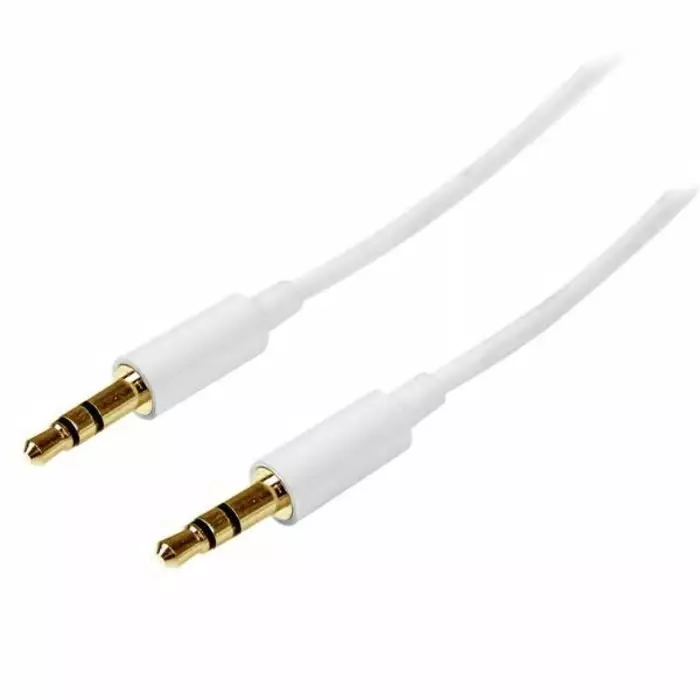 StarTech.com Male 3.5 mm Stereo Jack to Male 3.5 mm Stereo Jack Aux Cable White 1 m, MU1MMMSWH