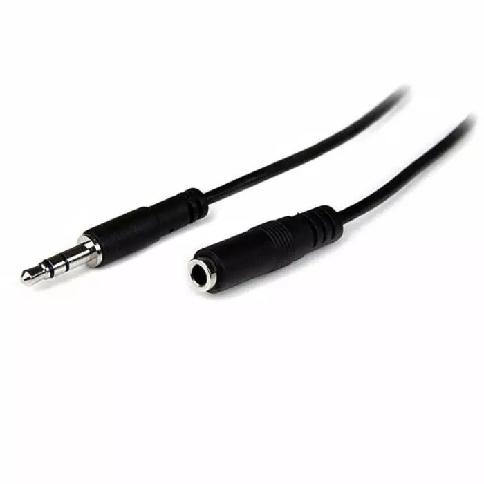 StarTech.com Male 3.5 mm Stereo Jack to Female 3.5 mm Stereo Jack Aux Cable Black 1 m, MU1MMFS