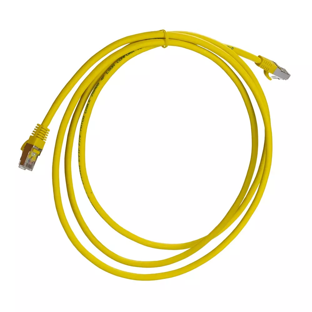 RS PRO Cat8 Cable RJ45 Male to RJ45 Male 2 m 80 V Yellow Jacket Low Smoke Zero Halogen, 2761124
