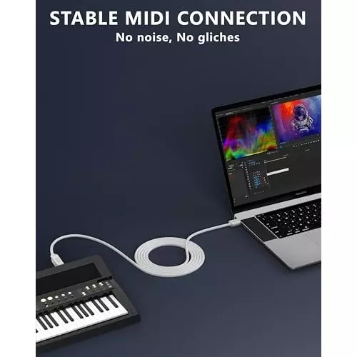 FEDUS USB A Male To USB B 2.0 Male Cord Cable White 1.5 m