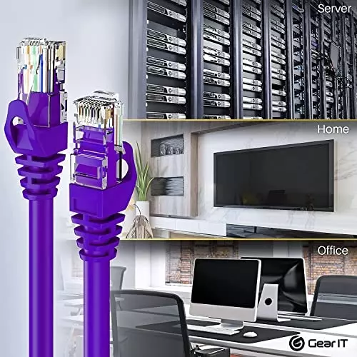 FEDUS Cat6A Twisted 4 Pair Patch Ethernet Cable ‎Purple 50 m