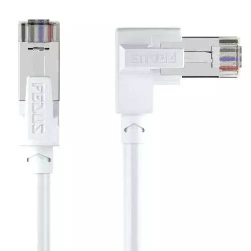 FEDUS Cat6 Ethernet Cable L-Shape ‎White 25 m