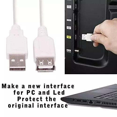 FEDUS 2.0 USB Extension Cable Male to Female White 5 m