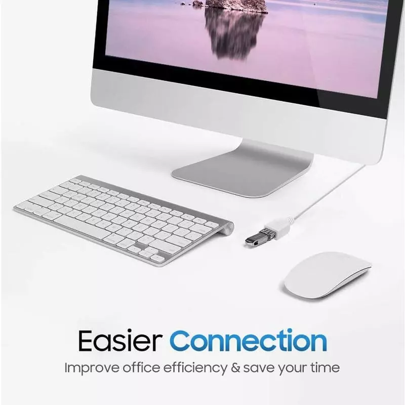 FEDUS 2.0 USB Extension Cable Male to Female White 5 m