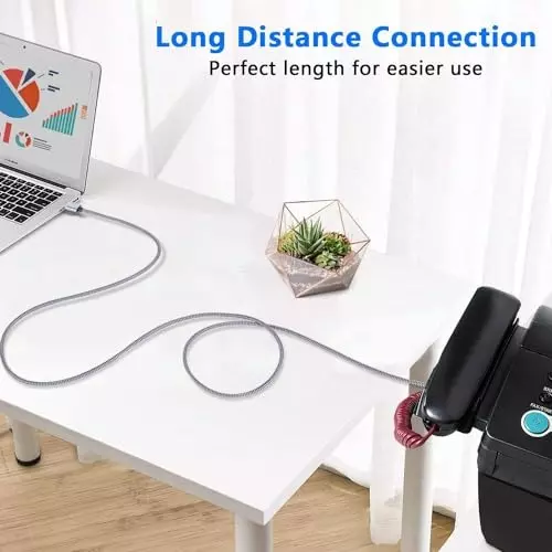 FEDUS USB A to Male To USB B 2.0 Cable ‎Gray Gold Plated 20 m