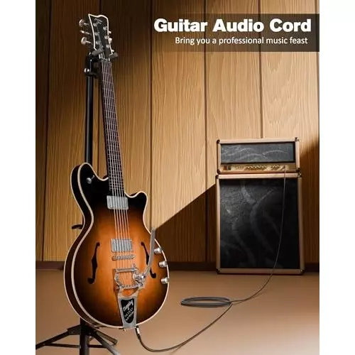 FEDUS Mono to Mono L-Shape Guitar Jack Cable Grey 1.5 m for Mixer, Microphone, Amplifier, Stereo Speaker