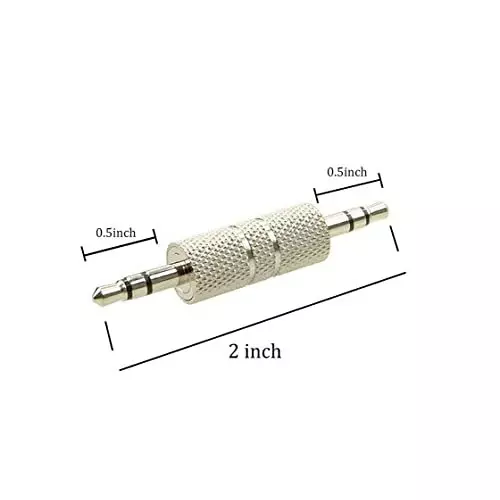 FEDUS Male-to Male Plug Stereo Audio Jack Extender for Headset/Amplifier/TV/Blue Ray/Car Tablet PC, Computer and Laptop 3.5 mm (Pack of 2 Pcs)