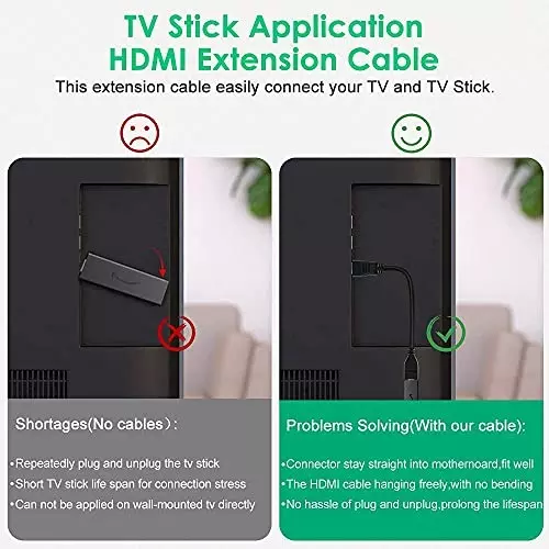 FEDUS HDMI Extension Male to Female Cable Converter Adapter for Chromecast 10 cm Black (Pack of 2 Pcs)