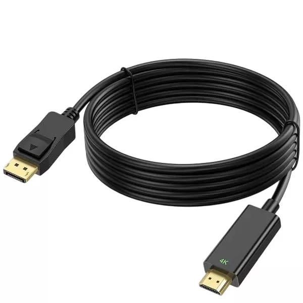 Mak World HDMI to DisplayPort Cable Converter 10 m For Lenovo, Dell, HP, Asus Black