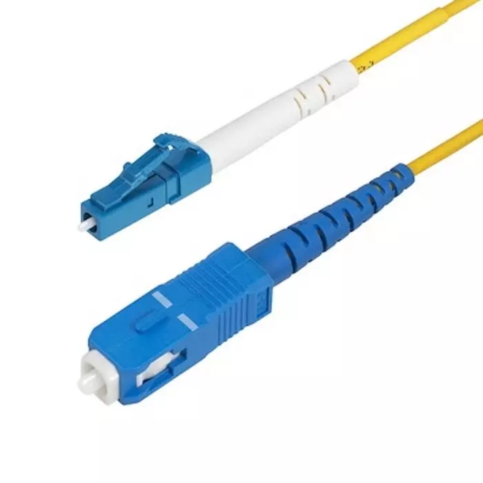StarTech.com LC to SC Simplex Single Mode OS2 Fibre Optic Cable Yellow 2m, SPSMLCSC-OS2-2M