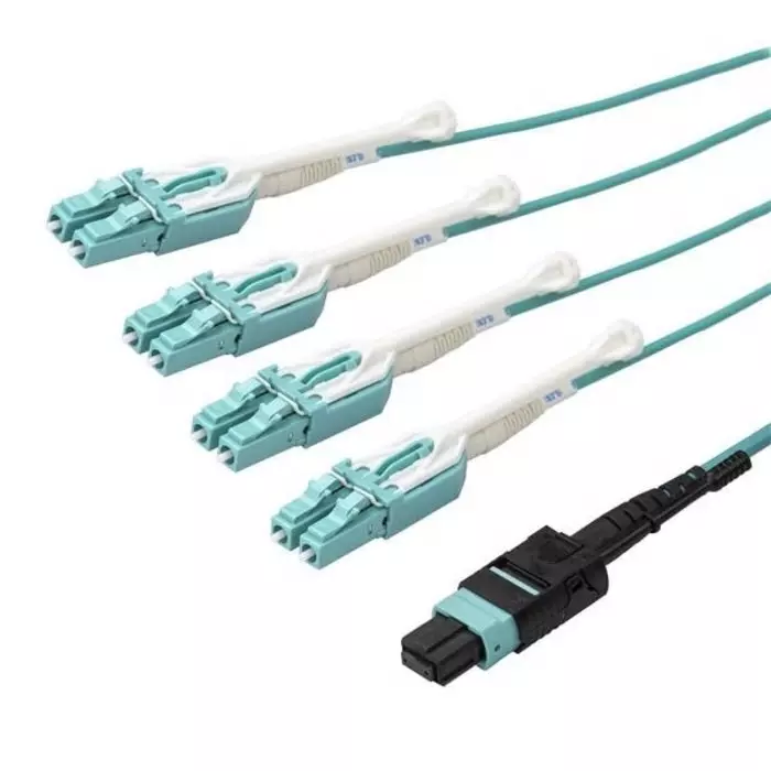 StarTech.com MPO to LC Duplex Multi Mode OM3 Fibre Optic Cable 50/125 µm Aqua 2m, MPO8LCPL2M