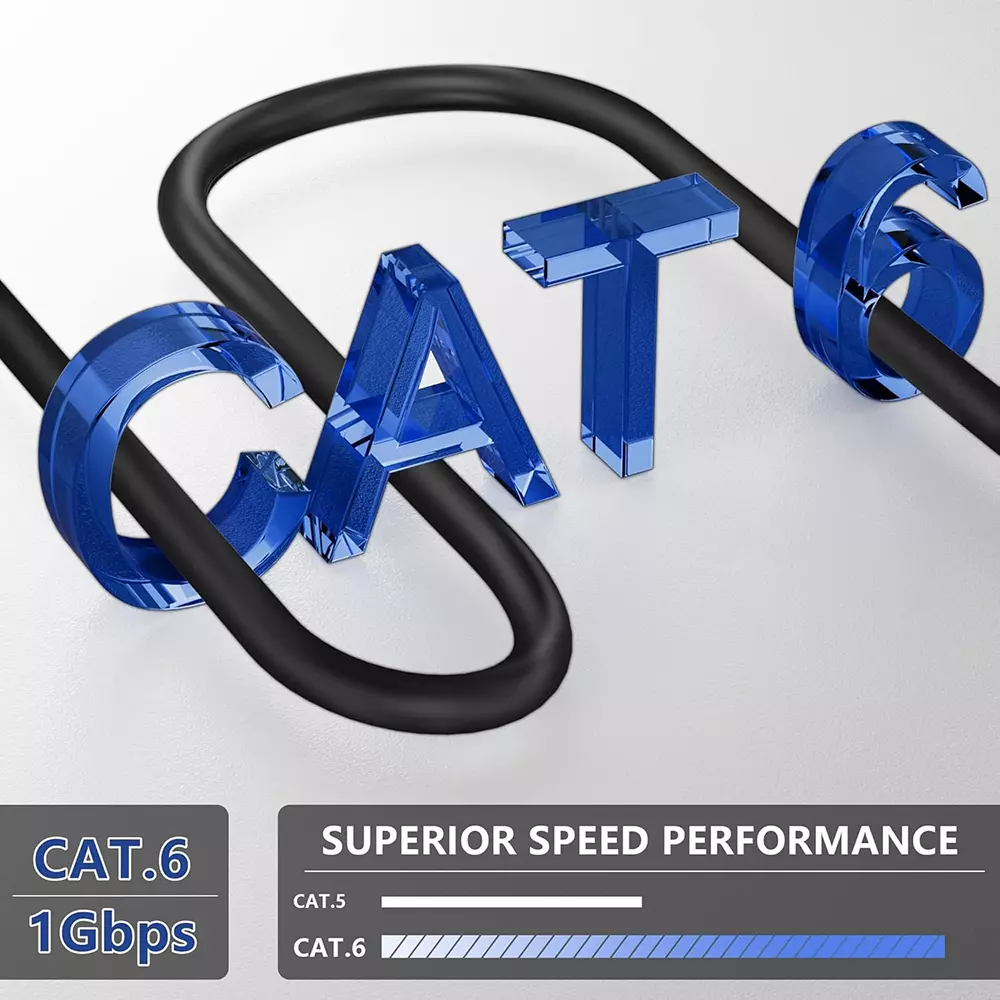 EVTeq UTP CAT6 Ethernet Cable 0.51 Guage F R Fresh PVC Copper 305 m Box Packing Black for Outdoor Use, EV-EC6-C-305YP