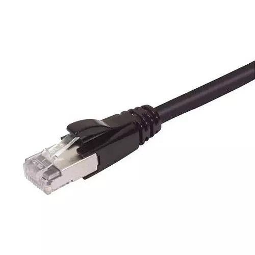 L-COM Enet Cord, Cat6A, Rj45 Plug-Plug, 100 , TRD695ABLK-100