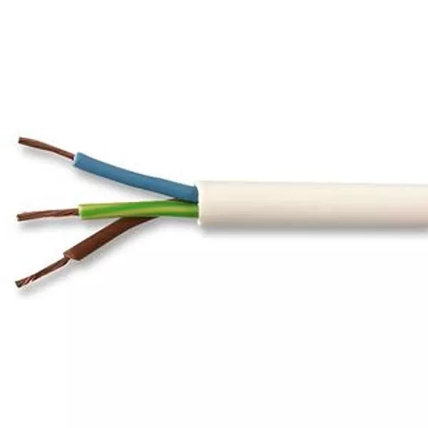 MULTICOMP PRO Unshld Flex Cable, 3Cond, 1 mm2, Per M, PP-3183Y-1MMWHT