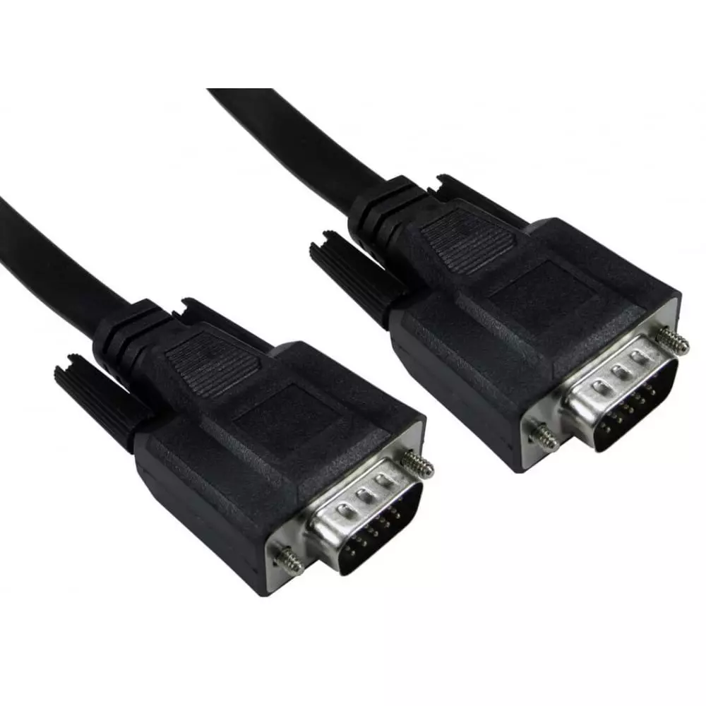 RS PRO SVGA Cable SVGA Male to SVGA Male 5 m Black Jacket Polyvinyl Chloride CDEXFLAT, 2863284