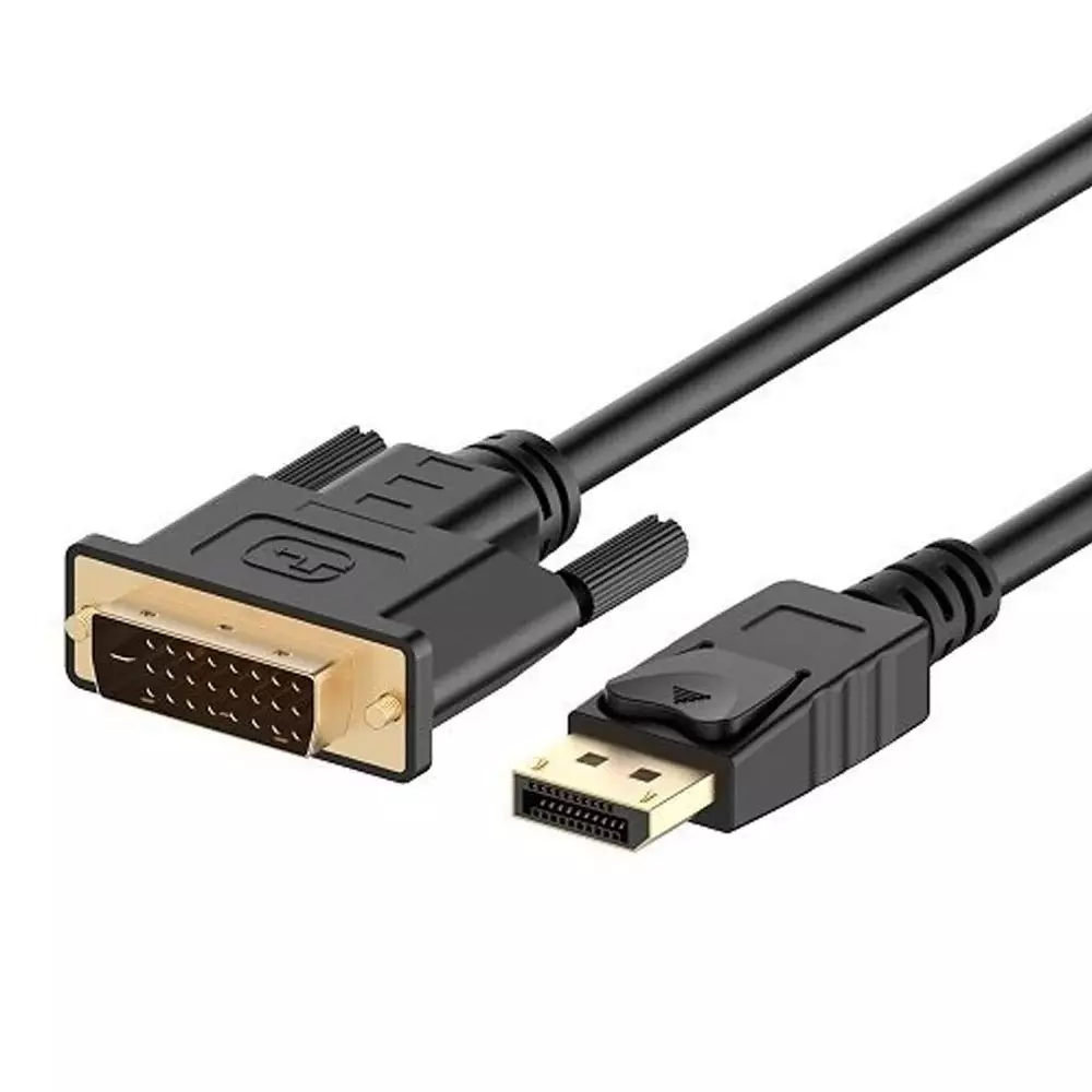 Techut DisplayPort DP to DVI Cable 1.8 m Gold-Plated Connector Up to 1920x1200 Pixels @60 Hz, Black