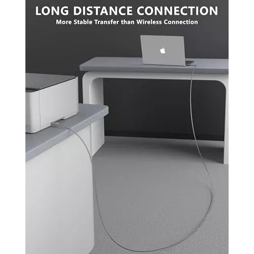 FEDUS USB 2.0 High Speed Printer Cable Scanner Cable A Male to B Male ‎Gray 3 m