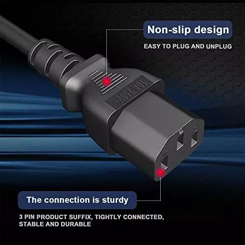 FEDUS Standard UK Laptop Power Cable with Fuse Type D Black 1.8 m