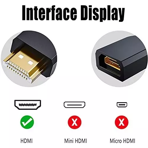 FEDUS HDMI Extension Male to Female Cable Converter Adapter for Chromecast 10 cm Black