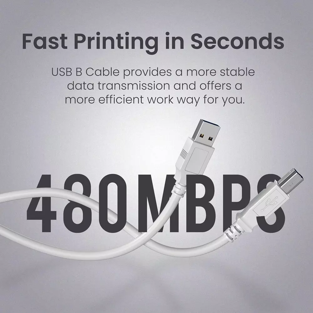 LOTA USB Printer Cable A Male to B Male High Speed PVC White 10 m, ‎MST-794-LT