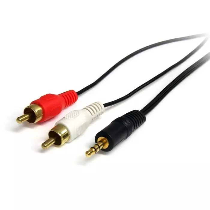 StarTech.com Male 3.5mm Stereo Jack to Male RCA x 2 Aux Cable Black 900mm, MU3MMRCA