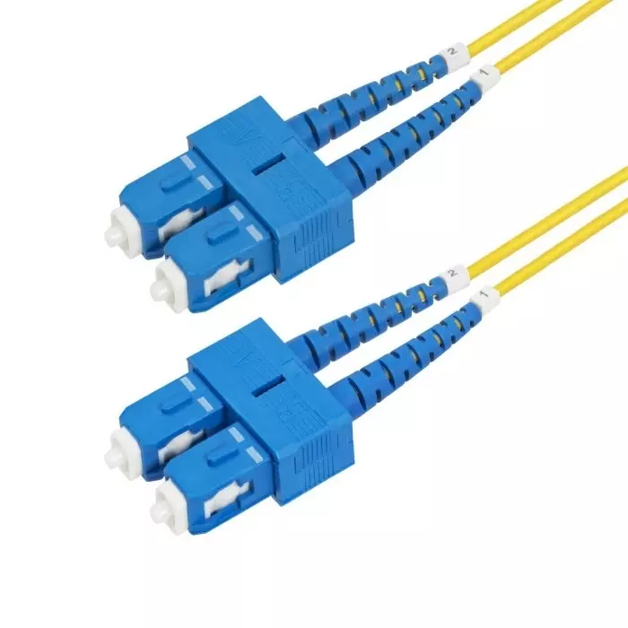 StarTech.com SC to SC Duplex Single Mode OS2 Fibre Optic Cable Yellow 1m, SMDOS2SCSC1M