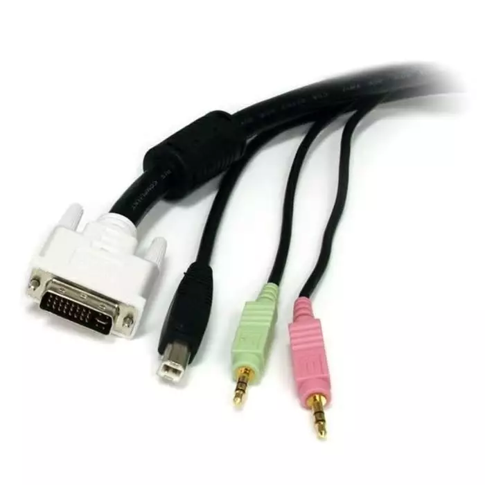 StarTech.com KVM Cable Male 3.5mm Stereo Jack x 2 DVI-I Dual Link USB A to Male 3.5mm Stereo Jack x 2 DVI-I Dual Link USB B, USBDVI4N1A6