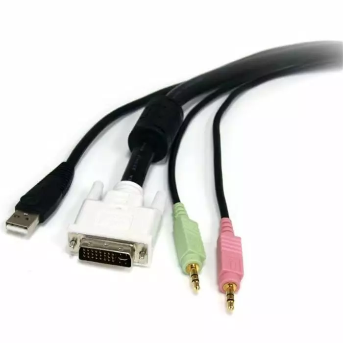 StarTech.com KVM Cable Male 3.5mm Stereo Jack x 2 DVI-I Dual Link USB A to Male 3.5mm Stereo Jack x 2 DVI-I Dual Link USB B, USBDVI4N1A6