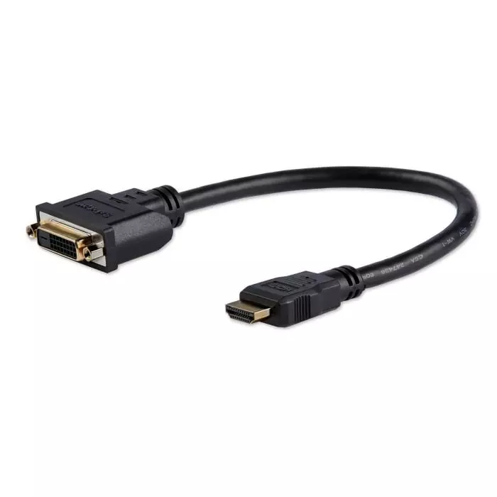 StarTech.com Male HDMI to Female DVI-D Dual Link Cable High Speed 20 cm 1920x1200p, HDDVIMF8IN