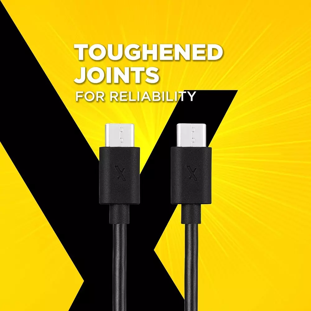 Flix Beetel USB Type C to Type C Cable 18 W 480 Mbps Data Transfer Rate 1.2 m Cable Length Black, XCD-C201
