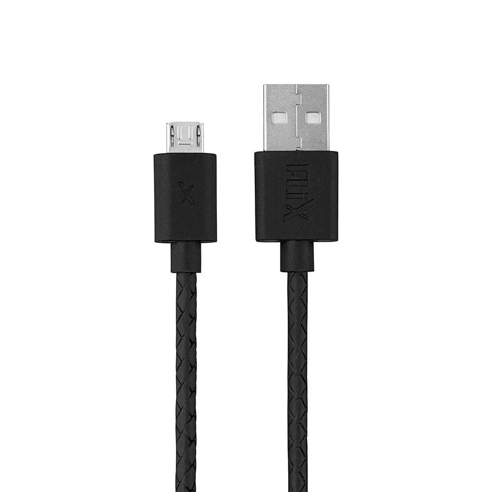 Flix Beetel USB to Micro USB Cable 480 Mbps Data Transfer Rate 1 m Cable Length Black, XCD-M102