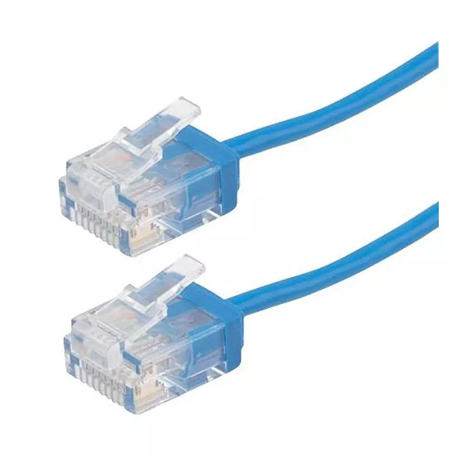 L-COM Enet Cord, Cat6, Rj45 Plug-Plug, 0.5Ft, TRD634-BLU-05F