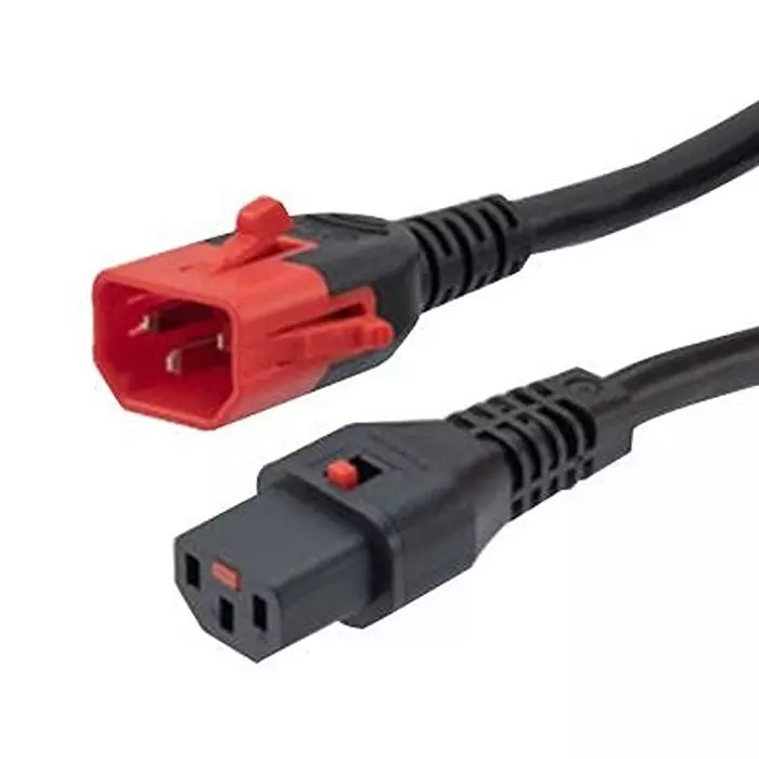 L-COM Power Cord, Iec C14-Iec C13, 3 , 15A, C14LC13L-15-3F
