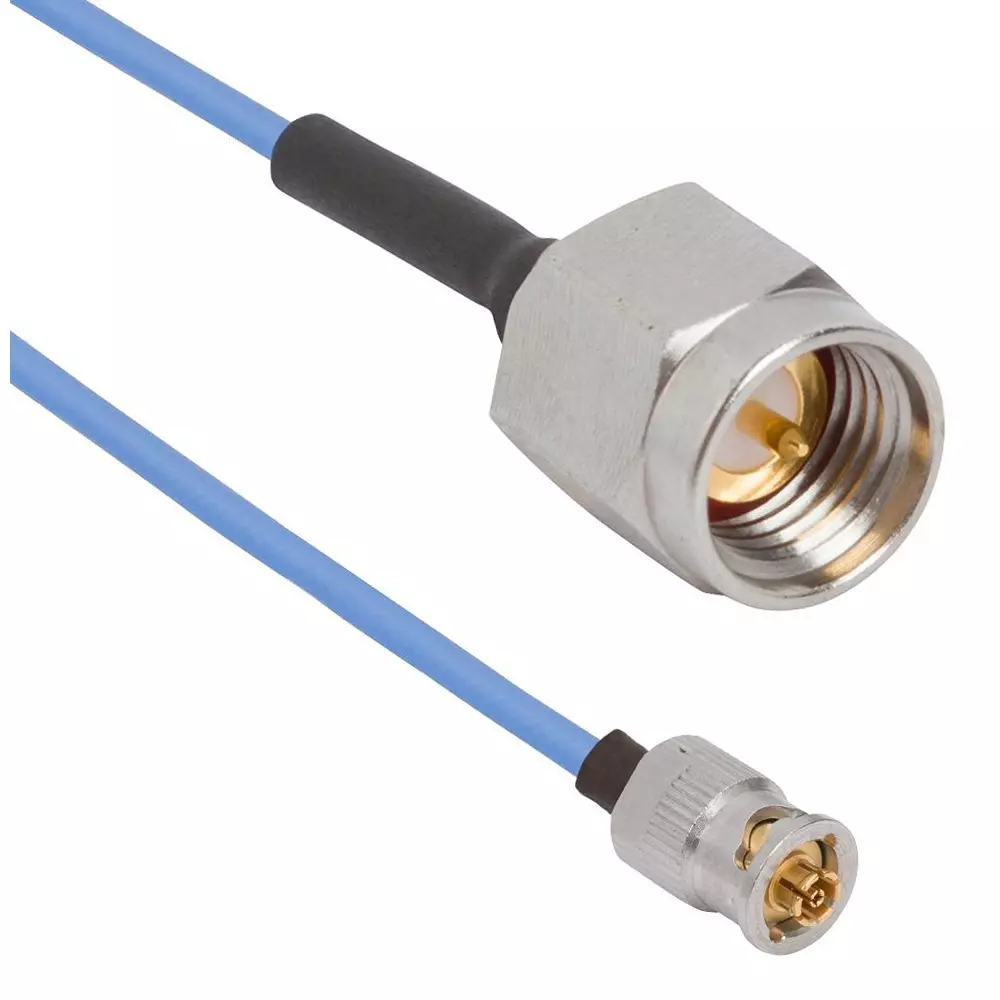 AMPHENOL SV MICROWAVE Rf Cable, Smps Qb Jack-S mAPlug, 6", 7038-0741.