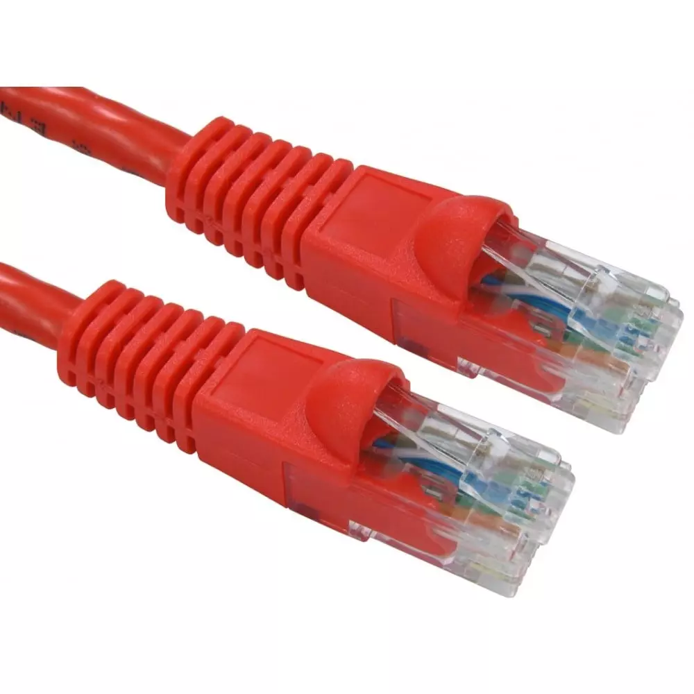 RS PRO Ethernet Cable Polyvinyl Chloride RJ45 Male to Male Red, 2863131
