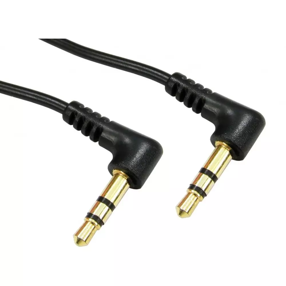 RS PRO Auxiliary Cable Male 3.5 mm Stereo Jack x 2 Connector 1.5 m Length Black, 2862846
